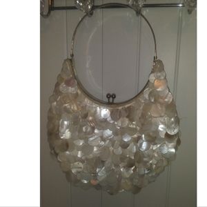 Chico's vintage albalone shell ivory color purse